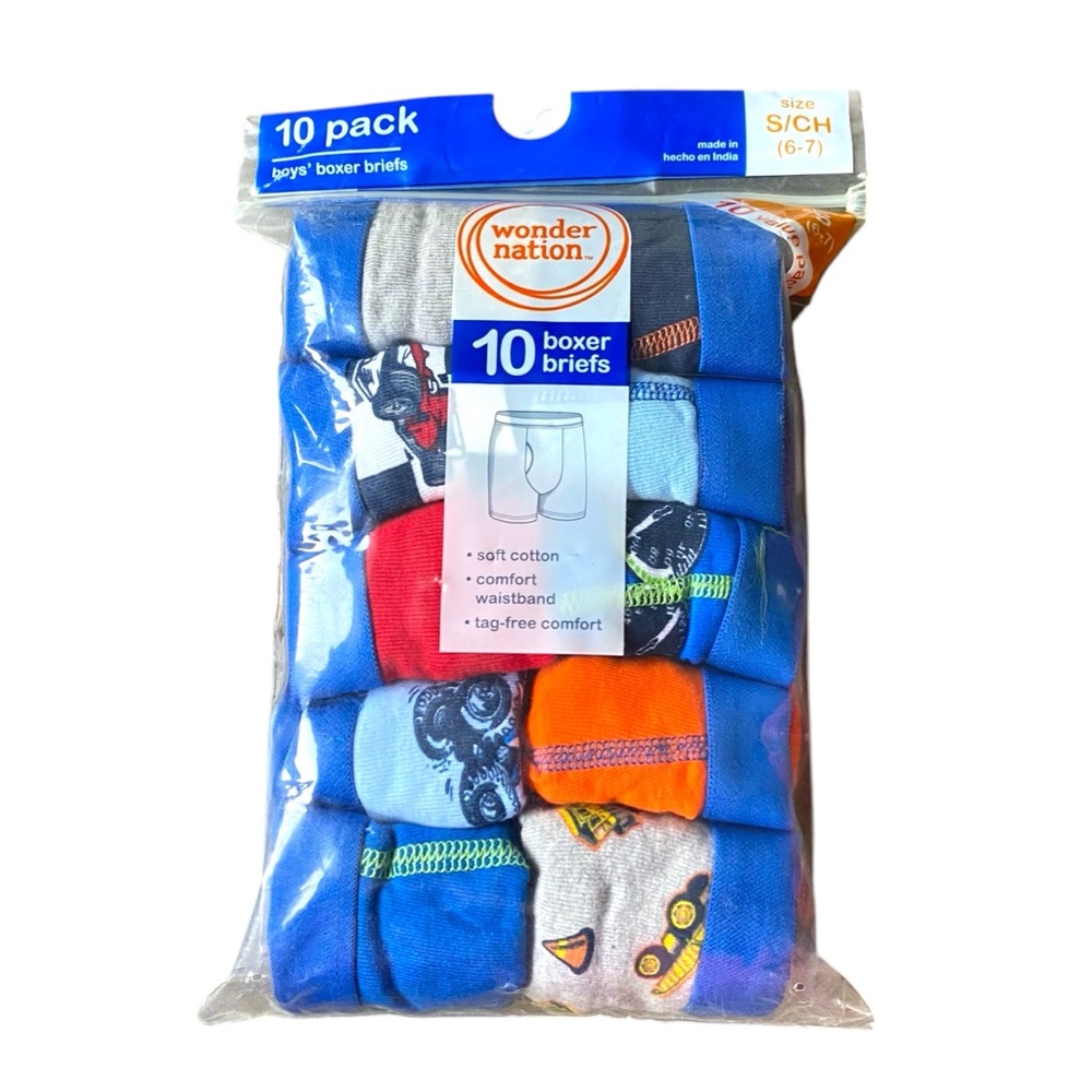 10 pack of wonder nation boy briefs.